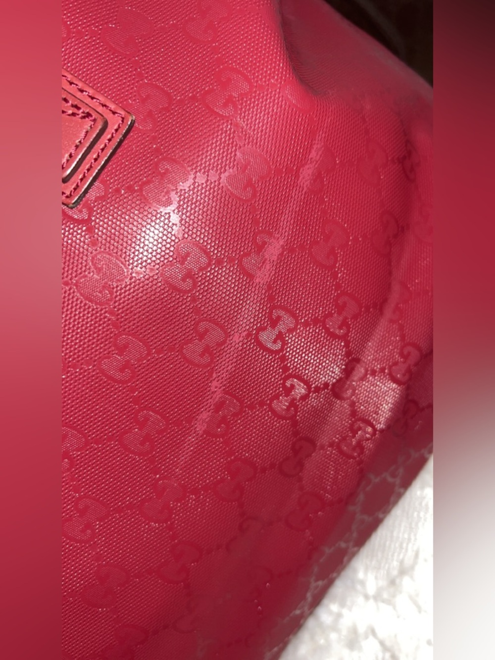 Gucci Red Imprime Monogram Tote - Picture 4 of 15